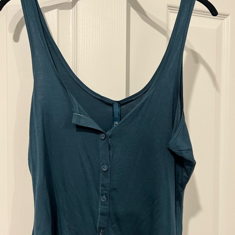 SKIMS Teal Sleep Button-Front Tank